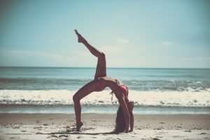 fit girl on beach